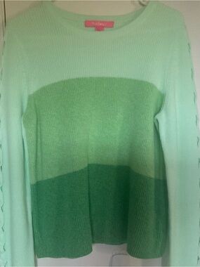 Lilly Pulitzer Mint to Kelly Ombre Crew Neck Sweater